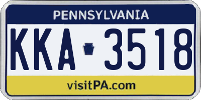 PA license plate KKA3518