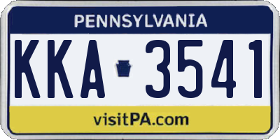 PA license plate KKA3541