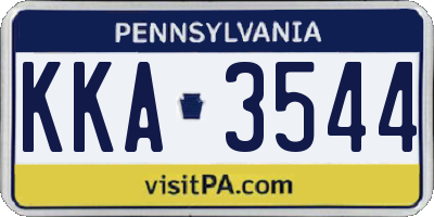 PA license plate KKA3544