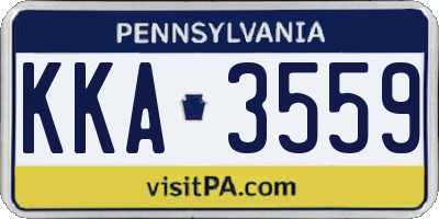 PA license plate KKA3559