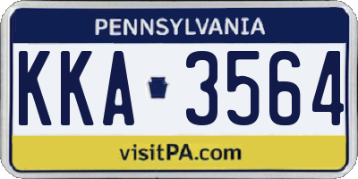 PA license plate KKA3564