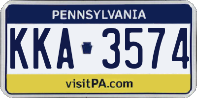 PA license plate KKA3574