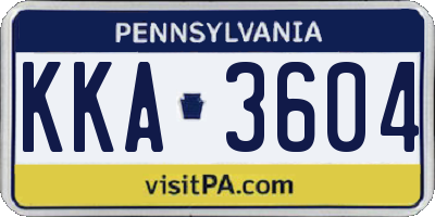 PA license plate KKA3604