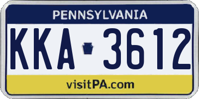 PA license plate KKA3612