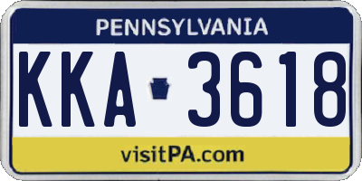 PA license plate KKA3618
