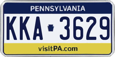 PA license plate KKA3629