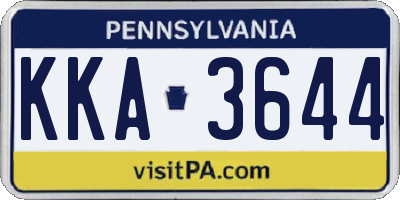 PA license plate KKA3644