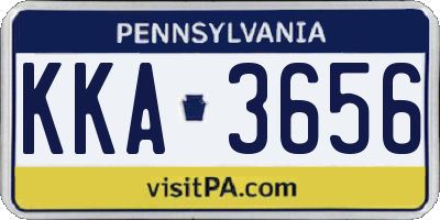 PA license plate KKA3656