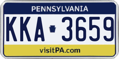 PA license plate KKA3659
