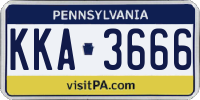 PA license plate KKA3666