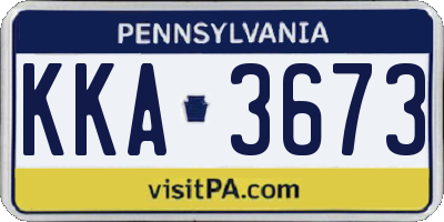 PA license plate KKA3673