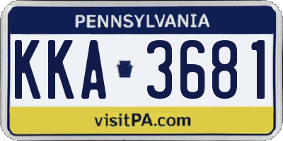 PA license plate KKA3681