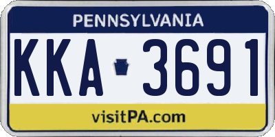 PA license plate KKA3691