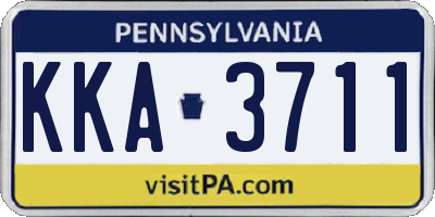 PA license plate KKA3711