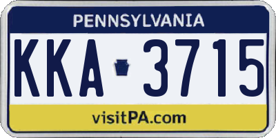 PA license plate KKA3715