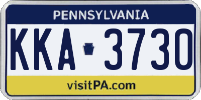 PA license plate KKA3730