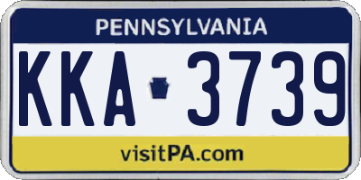 PA license plate KKA3739