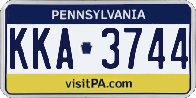 PA license plate KKA3744