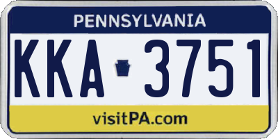 PA license plate KKA3751