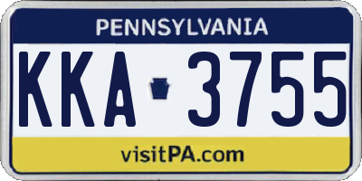 PA license plate KKA3755