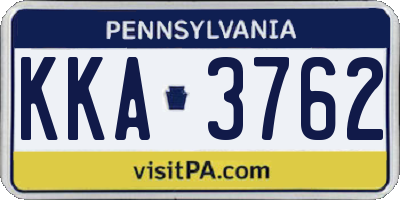 PA license plate KKA3762