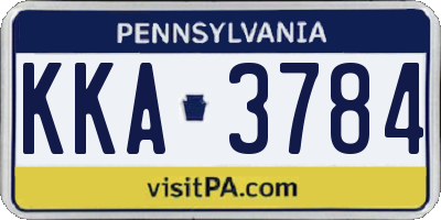 PA license plate KKA3784