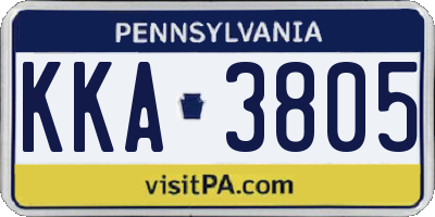 PA license plate KKA3805