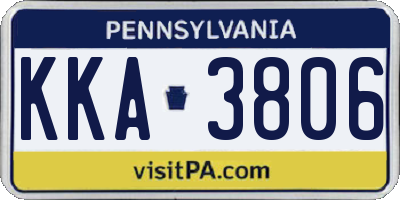 PA license plate KKA3806