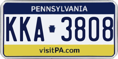 PA license plate KKA3808