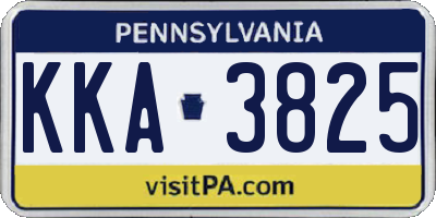 PA license plate KKA3825