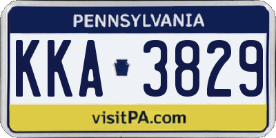 PA license plate KKA3829