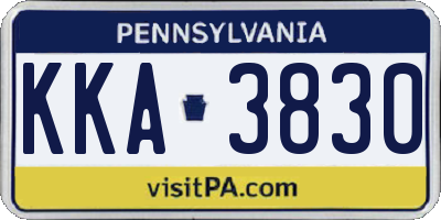 PA license plate KKA3830