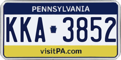 PA license plate KKA3852