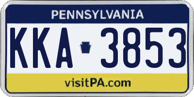 PA license plate KKA3853