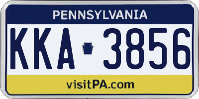 PA license plate KKA3856