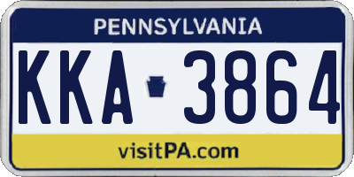 PA license plate KKA3864