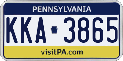 PA license plate KKA3865