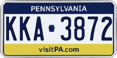 PA license plate KKA3872