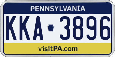 PA license plate KKA3896