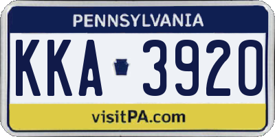 PA license plate KKA3920