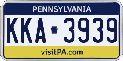 PA license plate KKA3939