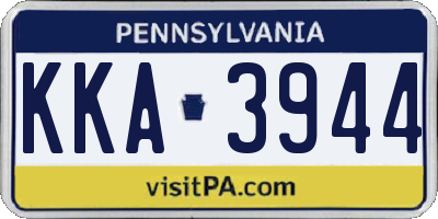 PA license plate KKA3944
