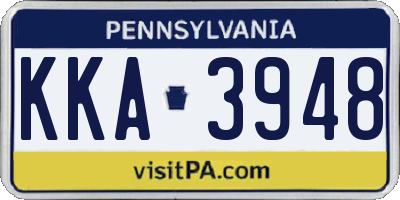 PA license plate KKA3948