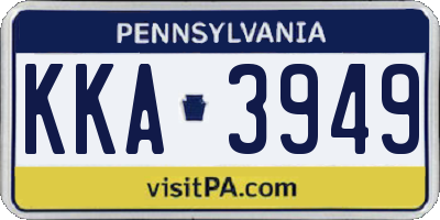 PA license plate KKA3949