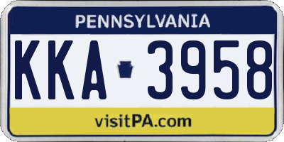 PA license plate KKA3958