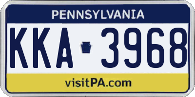 PA license plate KKA3968