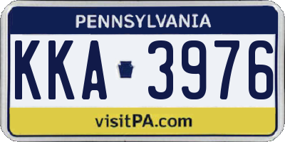 PA license plate KKA3976