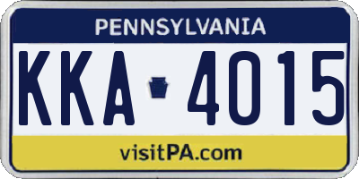 PA license plate KKA4015