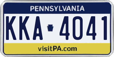 PA license plate KKA4041
