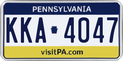 PA license plate KKA4047